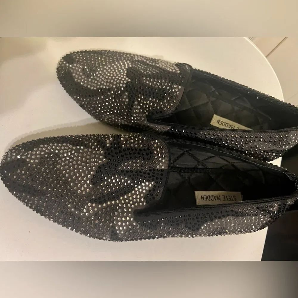 Steve Madden Caviarr Black Loafers Men’s Size 9 Studded Slip On Shoes